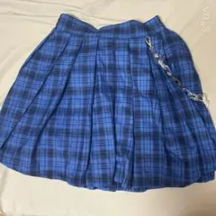 Jamie エーエヌケー スカート プリーツスカート ブルー チェック チェーン