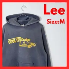 【美品】古着　リー　ダッジ　モーター　パーカー　チャコールグレー　M