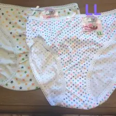 新品衣類 星柄&水玉柄ショーツ2枚セット LL