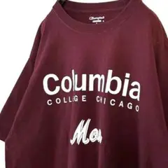 チャンピオン コロンビア シカゴ 大学 MOM Tシャツ L レッド 古着
