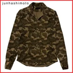 junhashimoto カモフラ ミリタリー フック シャツ カーキ 2