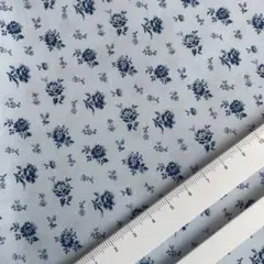 水色 花柄 生地
