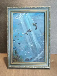 水族館を愉しむ　アクリル画 小型