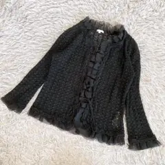 TO BE CHIC トゥービーシック　フリルレースブラックボレロ　パーティー