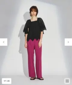 美品　グレースコンチネンタル　ディアグラム　レースコンビトップ　ブラック