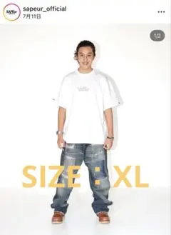 【SAPEur】×浜田雅功　BIGGEST SMILE Tシャツ　XL 白
