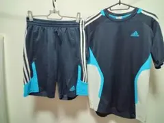 adidas スポーツウェアセットアップ ネイビー　M