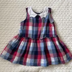 【美品✨】kladskapクレードスコープ　ネコ衿ティアードワンピース　80cm