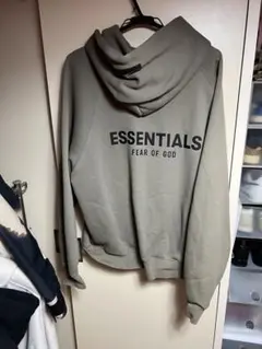 ESSENTIALS フード付きパーカー L グレー