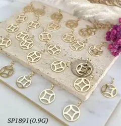 Money Catcher Pendant Top 18金　マネーペンダント QUEEN ELIZABETH FLAT STYLE MONEY CATCHER PENDANTS 18k GOLD mm