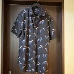 AMERICAN EAGLE トゥーカン柄 半袖シャツ