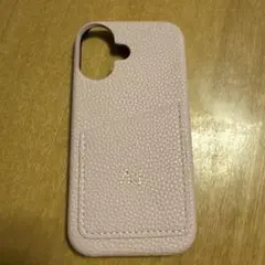 ピンク レザー風 iPhoneケース ポケット付き
