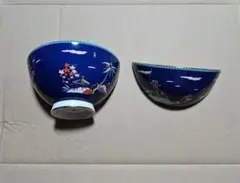 【ジャンク品】金継ぎ用　割れウェッジウッドお茶碗ワンダーラストブルーパゴダ