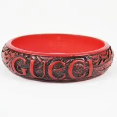 ☆GUCCI グッチ バングル ブレスレット S レッド系