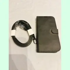 ☆iPhone 15 Pro ケース 手帳型 ブラック ショルダー 収納 黒