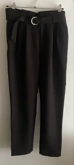 ベルト付きツータックイージーパンツ　Lサイズ　ノーブランド