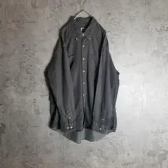 【No.123】 グレーデニム　長袖　シャツ　ボタンダウン　古着