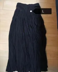 黒のプリーツロングスカート Lサイズ