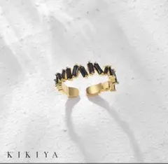 定価3520円　kikiyaブラックオープンリング 金属アレルギー 対応