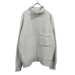 80s GAP コットンニット　ポケット付き　ラミー　モックネック　M