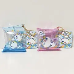 ぷくぷくあわわちゃん エアインキーホルダー プライズ景品 ブルー ピンク
