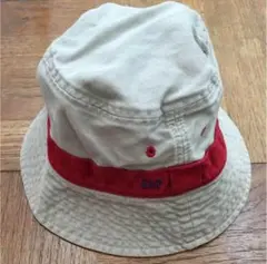 GAP バケットハット 52-54CM ベージュ/赤