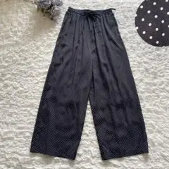 【未使用・タグ付】sosotto/ソソット　ドット柄イージーパンツ　レーヨン
