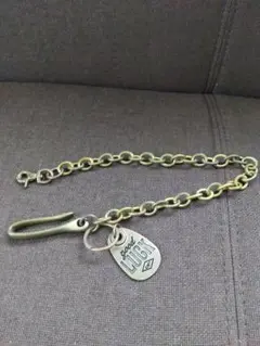 真鍮製ウォレットチェーン good LUCKタグ付き