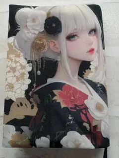 ブックカバー　夏牡丹