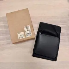 無印 イタリア産ヌメ革ラウンドファスナー二つ折り財布　新品未使用