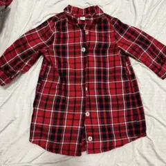 赤と黒のチェック柄ワンピース