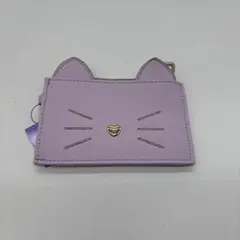 新品未使用　猫耳デザイン コインケース ラベンダー