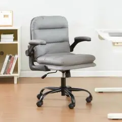 オフィスチェア 可愛い PUレザー コンパクト ふわふわ グレー