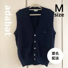 adabat アダバット ニットベスト メンズ ネイビー 紺 シンプル ゴルフ