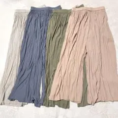 美品⭐︎ユニクロ⭐︎ワッシャーサテンスカートパンツ⭐︎ガウチョパンツ⭐︎ M⭐︎4点セット