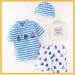 7《110-120》新品 キャップ 水着 3点セット 男の子 ラッシュガード