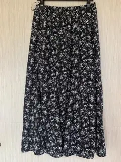 コルザ COLZA 　花柄 ロングスカート Mサイズ 美品　モノトーン