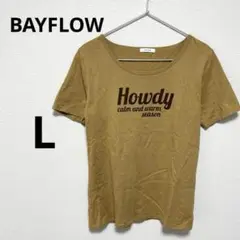 ベイフロー レディース 半袖 Tシャツ ロゴ 英字ロゴ ベージュ 3 L相当