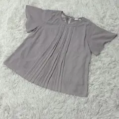 【c5540】✨美品✨GLACIER ブラウス　半袖　ビジュー　　グレー