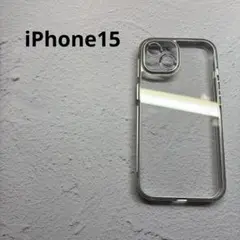 iPhone15 ケース　シルバー　クリア