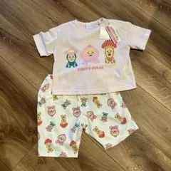 新品タグ付き こびとずかん パジャマ 上下セット ピンク 総柄 95