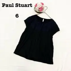 ポールスチュアート　レディース　ノースリーブカットソー　刺繍　S ブラック　黒