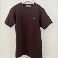 《ルカ》レディース　ブラウン 半袖 Tシャツ 刺繍入り