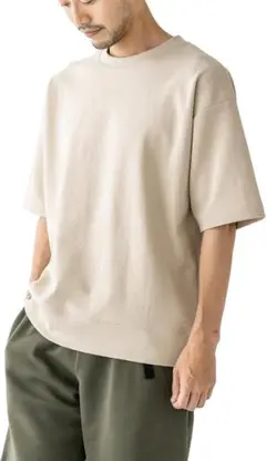 新品未使用　ダブルフェイス スウェット Tシャツ ベージュ　ユニセックスデザイン