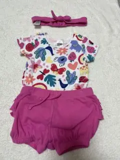 海外　カラフル　ロンパース　３点セット