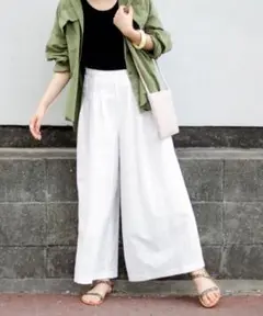 レースタック ワイドパンツ オフホワイト グレディブリリアン プラチノロッサ