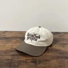 古着 HideAndSeek 刺繍ロゴキャップ アイボリー/ブラウン