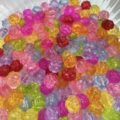 No.009 【50個入】アクリルカラフル薔薇ビーズ