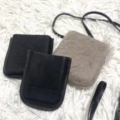 美品✨ブルネロクチネリ　ミニショルダーケース　ポーチ　コンパクト　ファー