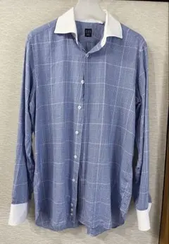 美品　BEAMS F ビームスエフ　クレリックワイドカラー　40 チェック